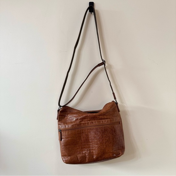 Jack Georges basketweave Leather Shoulder Bag - Picture 7 of 9